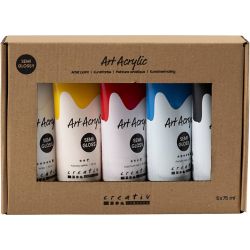 Art Acrylic, Color School, semi-glossy, assorted colours, 5x75 ml/ 1 pack