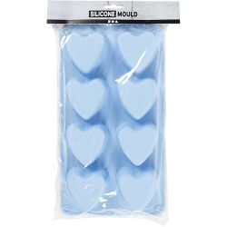 Silicone Mould, hearts, H: 3,5 cm, L: 7 cm, W: 6 cm, 100 ml, 1 pc
