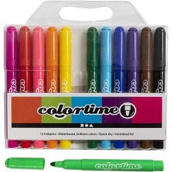 Colortime Markers, line 5 mm, standard colours, 12 pc/ 1 pack