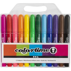 Colortime Markers, line 5 mm, standard colours, 12 pc/ 1 pack