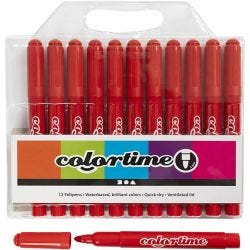 Colortime Markers, line 5 mm, red, 12 pc/ 1 pack