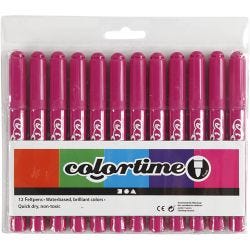 Colortime Markers, line 5 mm, rose, 12 pc/ 1 pack