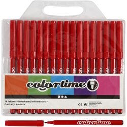 Colortime Markers, line 2 mm, red, 18 pc/ 1 pack