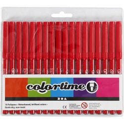 Colortime Markers, line 2 mm, red, 18 pc/ 1 pack