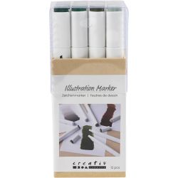 Illustration Marker, line 1+8 mm, Nature colours, 12pc/ 1 pack