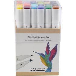 Illustration Marker, line 1+8 mm, additional colours, 24pc/ 1 pack