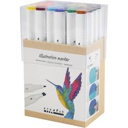 Illustration Marker, line 1+8 mm, additional colours, 24 pc/ 1 pack