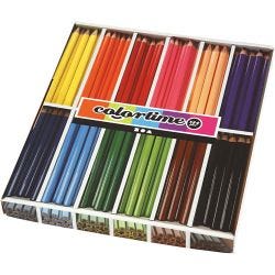 Colortime Colour Pencils, L: 17,45 cm, lead 5 mm, JUMBO, assorted colours, 12x12 pc/ 1 pack