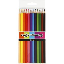Colortime Colouring Pencils, L: 17,45 cm, lead 3 mm, assorted colours, 12 pc/ 1 pack