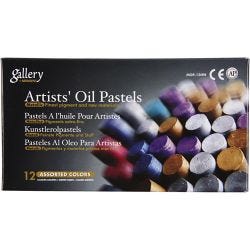 Gallery Oil Pastel, L: 7 cm, thickness 11 mm, metallic colours, 12 pc/ 1 pack