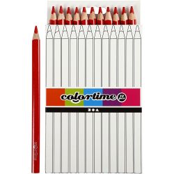 Colortime Colour Pencils, L: 17,45 cm, lead 5 mm, JUMBO, red, 12 pc/ 1 pack
