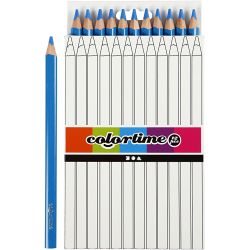 Colortime Colour Pencils, L: 17,45 cm, lead 5 mm, JUMBO, blue, 12 pc/ 1 pack