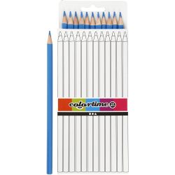 Colortime Colouring Pencils, L: 17 cm, lead 3 mm, light blue, 12 pc/ 1 pack