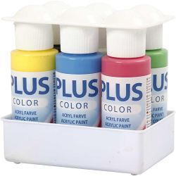 Plus Color Craft Paint, primary colours, 6x60 ml/ 1 pack