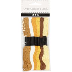 Embroidery Thread, thickness 1 mm, golden, 6 bundle/ 1 pack