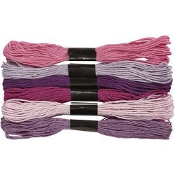 Embroidery Thread, thickness 1 mm, purple, 6 bundle/ 1 pack