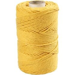 Macramé Cord, L: 198 M, dia. 2 mm, yellow, 330 g/ 1 roll