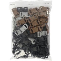 Click Clasp, L: 29 mm, W: 15 mm, hole size 3x11 mm, black, brown, grey, 100 pc/ 1 pack