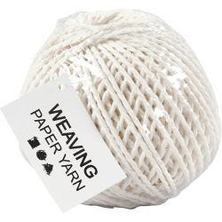 Paper Yarn, thickness 2,5-3 mm, white, 150 g, 40 m/ 1 ball