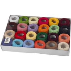 Mercerized Cotton Yarn, assorted colours, 24x20 g/ 1 pack