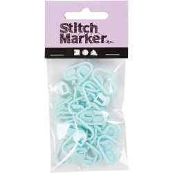 Stitch Marker, L: 22 mm, light blue, 30 pc/ 1 pack