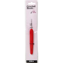 Crochet Hook, no. 2, L: 13,3 cm, size 2 mm, red, 1 pc