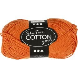 Cotton Yarn, no. 8/4, L: 170 M, orange, 50 g/ 1 ball