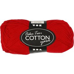 Cotton Yarn, no. 8/4, L: 170 M, dark red, 50 g/ 1 ball