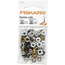 Fiskars Eyelets, H: 2,9+3,15 mm, dia. 5+8 mm, hole size 3,2+4,8 mm, 120 pc/ 1 pack