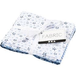 Patchwork Fabric, size 45x55 cm, 100 g, blue, 4 pc/ 1 bundle