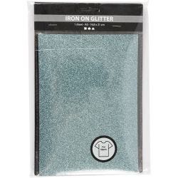 Iron on foil, sheet 148x210 mm, glitter, assorted colours, 6 sheet/ 1 pack