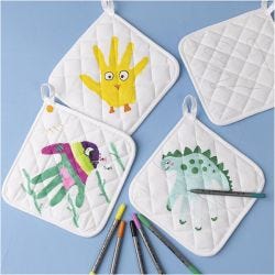 Pot Holders, size 20x20 cm, 145 g, white, 1 pair