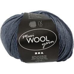 Wool Yarn, L: 125 M, blue, 100 g/ 1 ball
