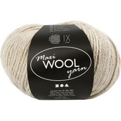 Wool Yarn, L: 125 M, sand mixture, 100 g/ 1 ball