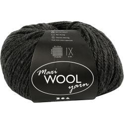 Wool Yarn, L: 125 M, dark grey mixture, 100 g/ 1 ball