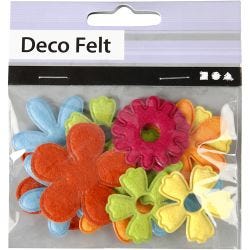 Felt Flowers, size 35x45 mm, thickness 1,2 mm, 16 pc/ 1 pack