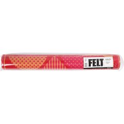 Motif Felt, W: 45 cm, thickness 1,5 mm, 180-200 g, orange, red, 1 m/ 1 roll