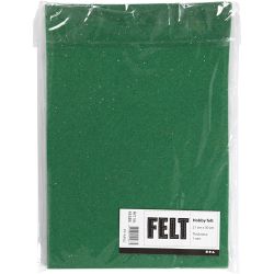 Craft Felt, A4, sheet 210x297 mm, thickness 1 mm, green, 10 sheet/ 1 pack