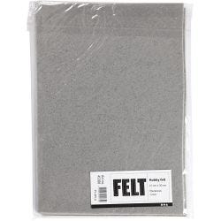 Craft Felt, A4, sheet 210x297 mm, thickness 1 mm, grey, 10 sheet/ 1 pack