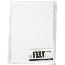 Craft felt, A4, sheet 210x297 mm, thickness 1,5-2 mm, white, 10 sheet/ 1 pack