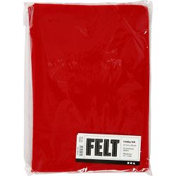 Craft felt, A4, sheet 210x297 mm, thickness 1,5-2 mm, red, 10 sheet/ 1 pack
