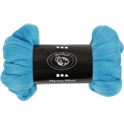 Merinoull, tykkelse 21 my, turkis, 100 g/ 1 pk.