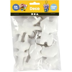 Figuren van textiel met sleutelhanger, H: 6-10 cm, 5 stuk/ 1 doos