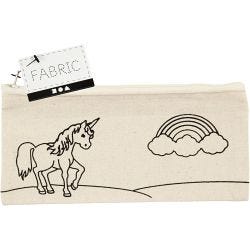 Pencil case, unicorn, size 21x9 cm, 245 g, light natural, 1 pc