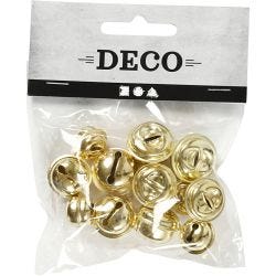 Bells, dia. 13+15+17 mm, gold, 12 asstd./ 1 pack