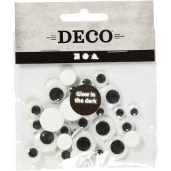 Googly Eyes, self-adhesive, dia. 8+10+14 mm, 30 asstd./ 1 pack