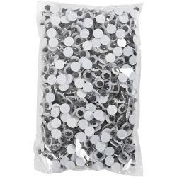 Wiggly Eyes, not sticky, dia. 8 mm, 1000 pc/ 1 pack