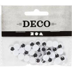 Wiggly Eyes, not sticky, dia. 8 mm, 40 pc/ 1 pack