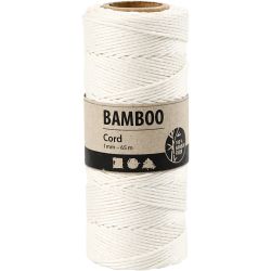 Bamboo Cord, thickness 1 mm, white, 65 m/ 1 roll