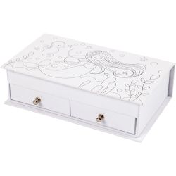 Jewellery Box, 5 cm, 18x10,5 cm, white, 1 pc